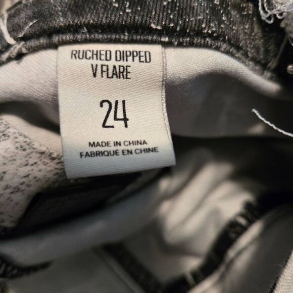 BDG Urban Outfitters Barb Wire Print Size 24 Ruched V-front Flare Jean - Picture 7 of 7